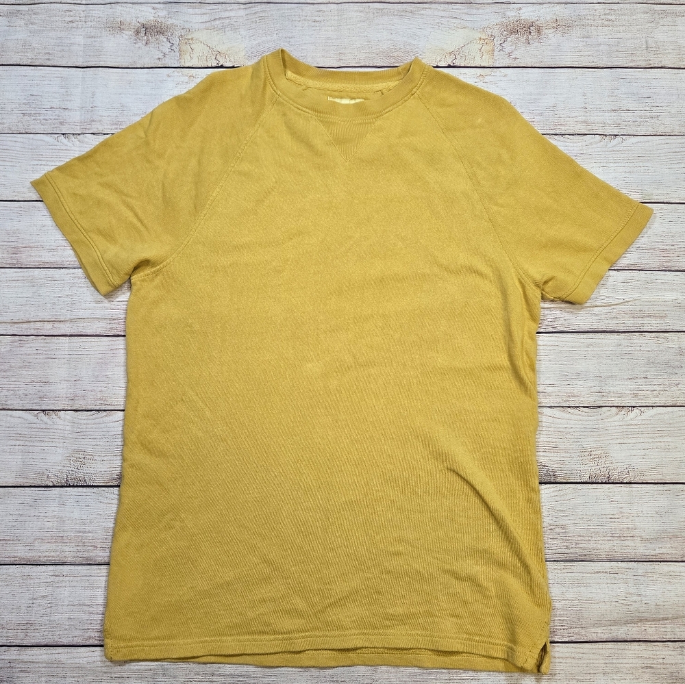 Mustard yellow‎ men's short sleeve shirt